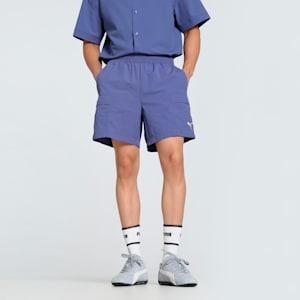 WARDROBE Essentials Men's Relaxed Fit  6" Cargo Shorts, Blue Crystal, extralarge-IND